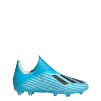 adidas X 19+ Gras Voetbalschoenen (FG) Kids Lichtblauw Wit Zwart