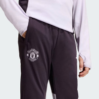 adidas Manchester United Trainingspak 1/4-Zip 2025-2026 Kids Paars Zwart