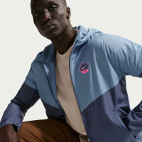 Nike Sportswear Sport Casual Jacket Hooded Light Blue Dark Blue