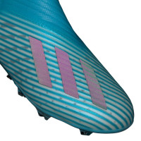adidas X 19+ Gras Voetbalschoenen (FG) Kids Lichtblauw Wit Zwart