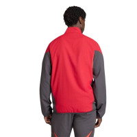adidas Liverpool Presentation Tracksuit Full-Zip 2025-2026 Red Grey Silver