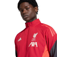 adidas Liverpool Presentation Tracksuit Full-Zip 2025-2026 Red Grey Silver