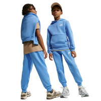 Nike Sportswear Club Fleece Joggingpak Hooded Kids Blauw Wit