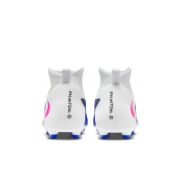 Nike Phantom 6 High Club Grass/Artificial Grass Football Boots (MG) Blue White Hot Pink