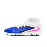 Nike Phantom 6 High Club Grass/Artificial Grass Football Boots (MG) Blue White Hot Pink