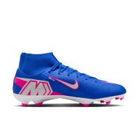 Nike Zoom Mercurial Superfly 10 Academy Grass/Artificial Grass Football Boots (MG) Blue White Hot Pink