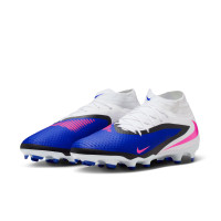 Nike Phantom 6 High Academy Grass/Artificial Grass Football Boots (MG) Blue White Hot Pink