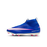 Nike Zoom Mercurial Superfly 10 Academy Grass/Artificial Grass Football Boots (MG) Kids Blue White Hot Pink