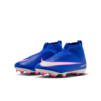 Nike Zoom Mercurial Superfly 10 Academy Grass/Artificial Grass Football Boots (MG) Kids Blue White Hot Pink