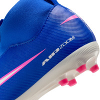 Nike Zoom Mercurial Superfly 10 Academy Grass/Artificial Grass Football Boots (MG) Kids Blue White Hot Pink