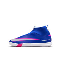 Nike Zoom Mercurial Superfly 10 Academy Veterloze Zaalvoetbalschoenen (IN) Kids Blauw Wit Felroze