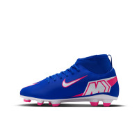 Nike Mercurial Superfly 10 Club Gras / Kunstgras Voetbalschoenen (MG) Kids Blauw Wit Felroze