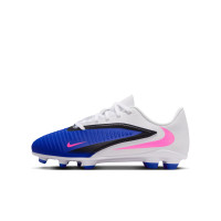 Nike Phantom 6 Low Club Gras / Kunstgras Voetbalschoenen (MG) Kids Blauw Wit Felroze