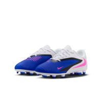 Nike Phantom 6 Low Club Gras / Kunstgras Voetbalschoenen (MG) Kids Blauw Wit Felroze
