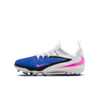 Nike Phantom 6 Low Academy Grass/Artificial Grass Football Boots (MG) Kids Blue White Hot Pink