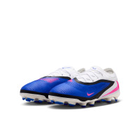 Nike Phantom 6 Low Pro Grass/Artificial Grass Football Boots (MG) Kids Blue White Hot Pink