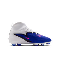 Nike Phantom 6 High Club Gras / Kunstgras Voetbalschoenen (MG) Kids Blauw Wit Felroze