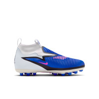 Nike Phantom 6 High Academy Gras / Kunstgras Voetbalschoenen (MG) Kids Blauw Wit Felroze