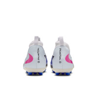 Nike Phantom 6 High Academy Grass/Artificial Grass Football Boots (MG) Kids Blue White Hot Pink