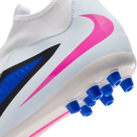 Nike Phantom 6 High Academy Grass/Artificial Grass Football Boots (MG) Kids Blue White Hot Pink