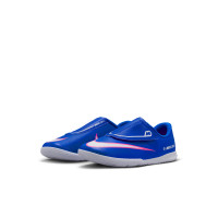 Nike Mercurial Vapor 16 Club Velcro Zaalvoetbalschoenen (IN) Peuters Blauw Wit Felroze