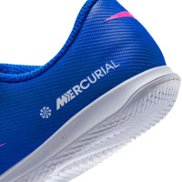 Nike Mercurial Vapor 16 Club Velcro Zaalvoetbalschoenen (IN) Peuters Blauw Wit Felroze