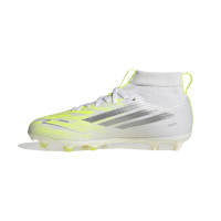 adidas F50 Sparkfusion League Gras / Kunstgras Voetbalschoenen (MG) Kids Wit Grijs Neongeel
