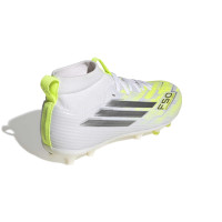 adidas F50 Sparkfusion League Gras / Kunstgras Voetbalschoenen (MG) Kids Wit Grijs Neongeel