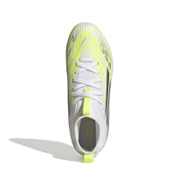 adidas F50 Sparkfusion League Gras / Kunstgras Voetbalschoenen (MG) Kids Wit Grijs Neongeel
