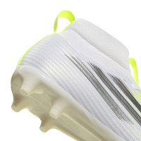 adidas F50 Sparkfusion League Gras / Kunstgras Voetbalschoenen (MG) Kids Wit Grijs Neongeel