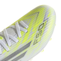 adidas F50 Sparkfusion League Gras / Kunstgras Voetbalschoenen (MG) Kids Wit Grijs Neongeel