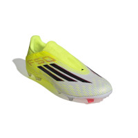 adidas F50 League Laceless Grass/Artificial Grass Football Boots (MG) Neon Yellow Black Red