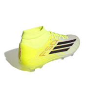 adidas F50 League Mid Gras / Kunstgras Voetbalschoenen (MG) Neongeel Zwart Rood