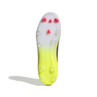 adidas F50 League Mid Gras / Kunstgras Voetbalschoenen (MG) Neongeel Zwart Rood