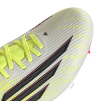 adidas F50 League Mid Gras / Kunstgras Voetbalschoenen (MG) Neongeel Zwart Rood