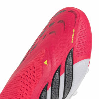 adidas Predator Elite Veterloze Gras Voetbalschoenen (FG) Kids Rood Wit Zwart