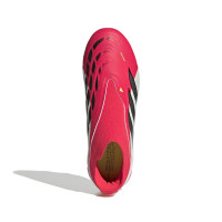 adidas Predator League Veterloze Gras Voetbalschoenen (FG) Kids Rood Wit Zwart
