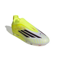 adidas F50 Elite Laceless Grass Football Boots (FG) Kids Neon Yellow Black Red