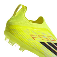 adidas F50 Elite Laceless Grass Football Boots (FG) Kids Neon Yellow Black Red