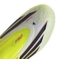 adidas F50 Elite Laceless Grass Football Boots (FG) Kids Neon Yellow Black Red
