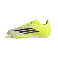 adidas F50 League Gras / Kunstgras Voetbalschoenen (MG) Kids Neongeel Zwart Rood