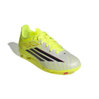 adidas F50 League Gras / Kunstgras Voetbalschoenen (MG) Kids Neongeel Zwart Rood