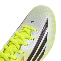 adidas F50 League Gras / Kunstgras Voetbalschoenen (MG) Kids Neongeel Zwart Rood