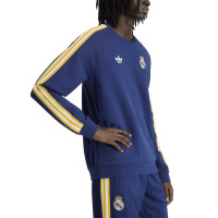 adidas Real Madrid Originals Crew Sweater Donkerblauw Wit Goud
