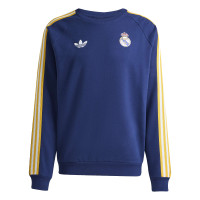 adidas Real Madrid Originals Crew Sweater Donkerblauw Wit Goud