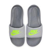Nike Victori One Slides Dark Grey Light Grey Neon Yellow