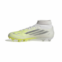 adidas F50 Sparkfusion League Gras / Kunstgras Voetbalschoenen (MG) Dames Wit Grijs Neongeel