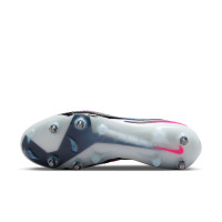 Nike Phantom 6 Low Elite IJzeren-Nop Voetbalschoenen (SG) Pro Player Blauw Wit Felroze