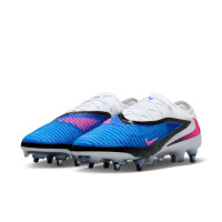 Nike Phantom 6 Low Elite IJzeren-Nop Voetbalschoenen (SG) Pro Player Blauw Wit Felroze