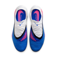 Nike Phantom 6 Low Elite IJzeren-Nop Voetbalschoenen (SG) Pro Player Blauw Wit Felroze